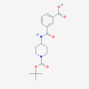 molecular formula C18H24N2O5 B2560177 3-[1-(tert-Butoxycarbonyl)piperidin-4-ylcarbamoyl]benzoic acid CAS No. 1038409-56-1
