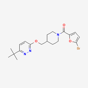 molecular formula C19H24BrN3O3 B2560184 (5-Bromofuran-2-yl)-[4-[(6-tert-butylpyridazin-3-yl)oxymethyl]piperidin-1-yl]methanone CAS No. 2309188-05-2