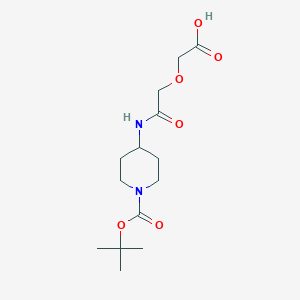 molecular formula C14H24N2O6 B2560187 2-[({1-[(Tert-butoxy)carbonyl]piperidin-4-yl}carbamoyl)methoxy]acetic acid CAS No. 2320889-12-9