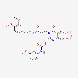 N-(3,4-dimethoxyphenethyl)-3-(6-((2-((3-methoxyphenyl)amino)-2-oxoethyl)thio)-8-oxo-[1,3]dioxolo[4,5-g]quinazolin-7(8H)-yl)propanamide