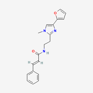 molecular formula C19H19N3O2 B2560197 N-(2-(4-(呋喃-2-基)-1-甲基-1H-咪唑-2-基)乙基)肉桂酰胺 CAS No. 1421587-28-1