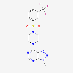 molecular formula C16H16F3N7O2S B2560211 1-{3-methyl-3H-[1,2,3]triazolo[4,5-d]pyrimidin-7-yl}-4-[3-(trifluoromethyl)benzenesulfonyl]piperazine CAS No. 1070862-11-1