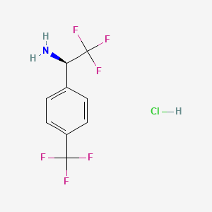 molecular formula C9H8ClF6N B2560212 (R)-2,2,2-Trifluoro-1-(4-trifluoromethyl-phenyl)-ethylamine hydrochloride CAS No. 1260618-04-9