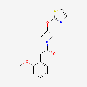 molecular formula C15H16N2O3S B2560216 2-(2-Methoxyphenyl)-1-(3-(thiazol-2-yloxy)azetidin-1-yl)ethanone CAS No. 1797559-88-6