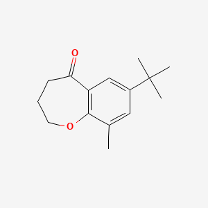molecular formula C15H20O2 B2560218 7-tert-butyl-9-methyl-3,4-dihydro-2H-1-benzoxepin-5-one CAS No. 1099155-59-5