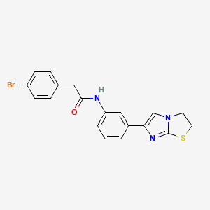 molecular formula C19H16BrN3OS B2560221 2-(4-溴苯基)-N-(3-(2,3-二氢咪唑并[2,1-b]噻唑-6-基)苯基)乙酰胺 CAS No. 893972-87-7