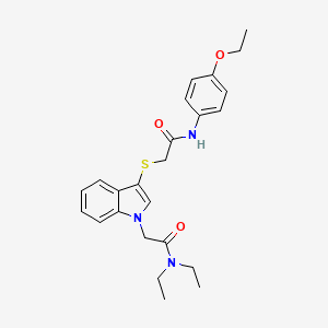 molecular formula C24H29N3O3S B2560233 2-({1-[2-(二乙氨基)-2-氧代乙基]-1H-吲哚-3-基}硫代)-N-(4-乙氧基苯基)乙酰胺 CAS No. 877658-07-6