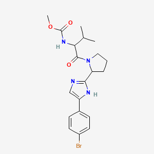 molecular formula C20H25BrN4O3 B2560242 Methyl (1-(2-(4-(4-bromophenyl)-1H-imidazol-2-YL)pyrrolidin-1-YL)-3-methyl-1-oxobutan-2-YL)carbamate CAS No. 1615221-96-9