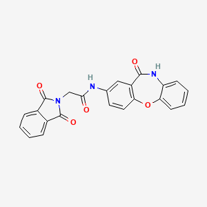 molecular formula C23H15N3O5 B2560245 2-(1,3-dioxoisoindolin-2-yl)-N-(11-oxo-10,11-dihydrodibenzo[b,f][1,4]oxazepin-2-yl)acetamide CAS No. 921891-24-9