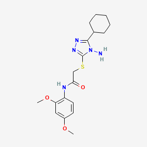 molecular formula C18H25N5O3S B2560254 2-((4-amino-5-cyclohexyl-4H-1,2,4-triazol-3-yl)thio)-N-(2,4-dimethoxyphenyl)acetamide CAS No. 587005-87-6