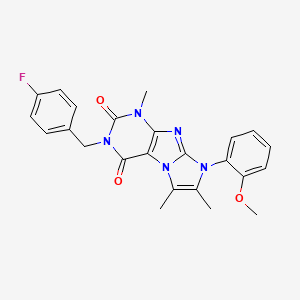 molecular formula C24H22FN5O3 B2560259 3-(4-氟苄基)-8-(2-甲氧基苯基)-1,6,7-三甲基-1H-咪唑并[2,1-f]嘌呤-2,4(3H,8H)-二酮 CAS No. 877644-82-1