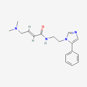 (E)-4-(Dimethylamino)-N-[2-(5-phenylimidazol-1-yl)ethyl]but-2-enamide