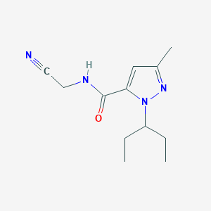 molecular formula C12H18N4O B2560277 N-(Cyanomethyl)-5-methyl-2-pentan-3-ylpyrazole-3-carboxamide CAS No. 2190736-74-2