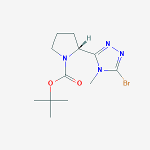 molecular formula C12H19BrN4O2 B2560285 叔丁基(2R)-2-(5-溴-4-甲基-1,2,4-三唑-3-基)吡咯烷-1-羧酸酯 CAS No. 2460739-78-8