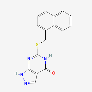 6-((naphthalen-1-ylmethyl)thio)-1H-pyrazolo[3,4-d]pyrimidin-4(5H)-one