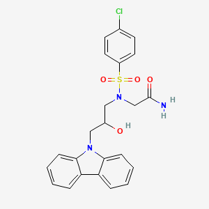 molecular formula C23H22ClN3O4S B2560315 2-{N-[3-(9H-carbazol-9-yl)-2-hydroxypropyl]4-chlorobenzenesulfonamido}acetamide CAS No. 941904-30-9