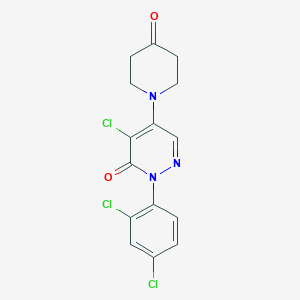4-chloro-2-(2,4-dichlorophenyl)-5-(4-oxopiperidino)-3(2H)-pyridazinone