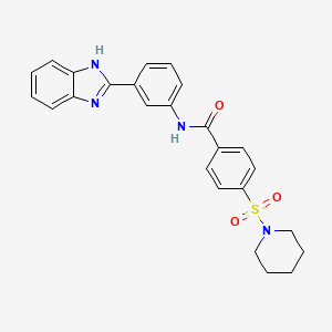 N-(3-(1H-benzo[d]imidazol-2-yl)phenyl)-4-(piperidin-1-ylsulfonyl)benzamide