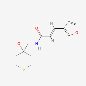 molecular formula C14H19NO3S B2560323 (E)-3-(呋喃-3-基)-N-((4-甲氧基四氢-2H-硫代吡喃-4-基)甲基)丙烯酰胺 CAS No. 2034897-52-2