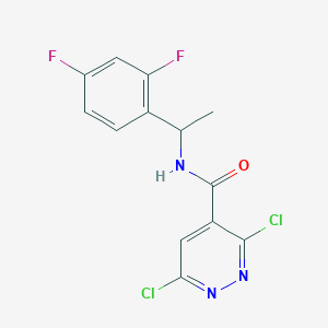 molecular formula C13H9Cl2F2N3O B2560331 3,6-dichloro-N-[1-(2,4-difluorophenyl)ethyl]pyridazine-4-carboxamide CAS No. 1090851-96-9