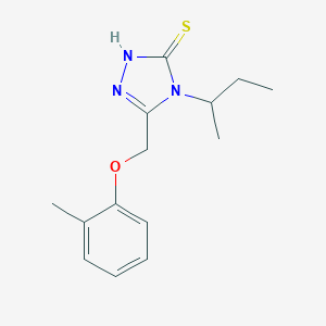 molecular formula C14H19N3OS B256035 4-sec-butyl-5-[(2-methylphenoxy)methyl]-4H-1,2,4-triazol-3-yl hydrosulfide 