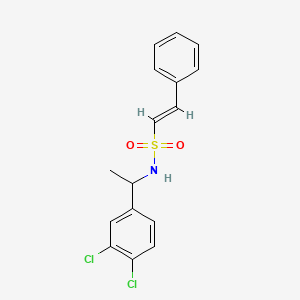 molecular formula C16H15Cl2NO2S B2560363 (E)-N-[1-(3,4-Dichlorophenyl)ethyl]-2-phenylethenesulfonamide CAS No. 1089608-12-7