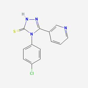 molecular formula C13H9ClN4S B2560366 4-(4-chlorophenyl)-5-(pyridin-3-yl)-4H-1,2,4-triazole-3-thiol CAS No. 127055-60-1
