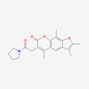 molecular formula C21H23NO4 B256037 2,3,5,9-tetramethyl-6-(2-oxo-2-pyrrolidin-1-ylethyl)-7H-furo[3,2-g]chromen-7-one 