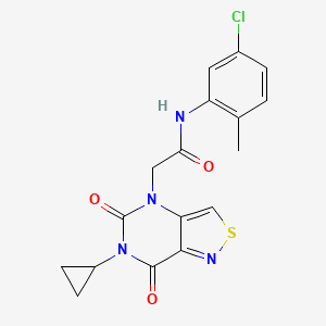molecular formula C17H15ClN4O3S B2560371 N-环戊基-1-{[4-(5-乙基-1,2,4-恶二唑-3-基)苯基]磺酰基}哌啶-4-甲酰胺 CAS No. 1251628-09-7