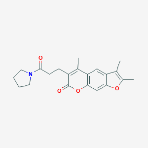 molecular formula C21H23NO4 B256038 2,3,5-trimethyl-6-(3-oxo-3-pyrrolidin-1-ylpropyl)-7H-furo[3,2-g]chromen-7-one 