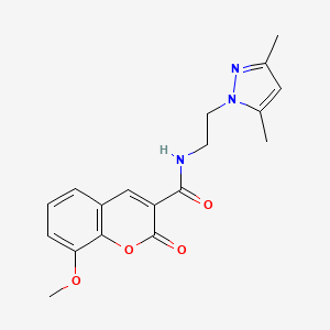 N-(2-(3,5-dimethyl-1H-pyrazol-1-yl)ethyl)-8-methoxy-2-oxo-2H-chromene-3-carboxamide