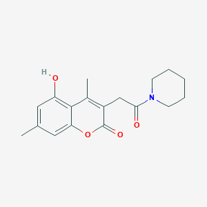 molecular formula C18H21NO4 B256040 5-hydroxy-4,7-dimethyl-3-(2-oxo-2-piperidin-1-ylethyl)-2H-chromen-2-one 