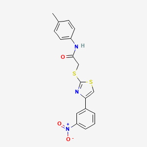 molecular formula C18H15N3O3S2 B2560406 N-(4-methylphenyl)-2-{[4-(3-nitrophenyl)-1,3-thiazol-2-yl]sulfanyl}acetamide CAS No. 727689-66-9