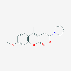 molecular formula C17H19NO4 B256041 7-methoxy-4-methyl-3-(2-oxo-2-pyrrolidin-1-ylethyl)-2H-chromen-2-one 