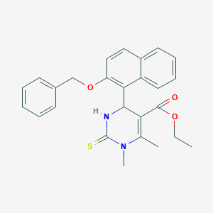 molecular formula C26H26N2O3S B2560430 ethyl 4-[2-(benzyloxy)naphthalen-1-yl]-1,6-dimethyl-2-sulfanylidene-1,2,3,4-tetrahydropyrimidine-5-carboxylate CAS No. 367907-67-3