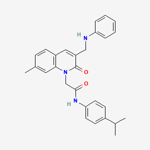 2-[3-(anilinomethyl)-7-methyl-2-oxoquinolin-1(2H)-yl]-N-(4-isopropylphenyl)acetamide