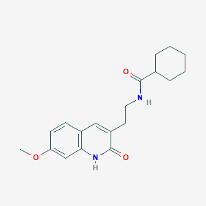 molecular formula C19H24N2O3 B2560434 N-[2-(7-甲氧基-2-氧代-1H-喹啉-3-基)乙基]环己烷甲酰胺 CAS No. 851406-09-2