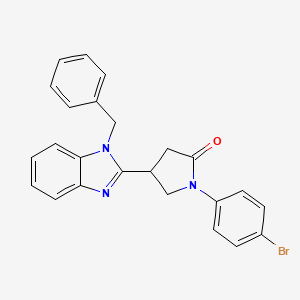 molecular formula C24H20BrN3O B2560435 4-(1-benzyl-1H-benzo[d]imidazol-2-yl)-1-(4-bromophenyl)pyrrolidin-2-one CAS No. 847395-46-4