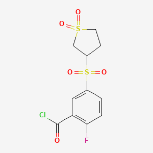 5-[(1,1-Dioxo-1$l^{6}-thiolan-3-yl)sulfonyl]-2-fluorobenzoyl chloride