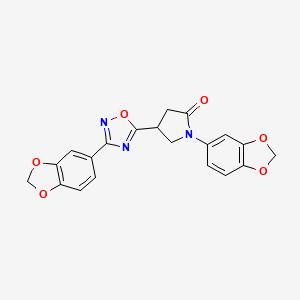 B2560452 1-(Benzo[d][1,3]dioxol-5-yl)-4-(3-(benzo[d][1,3]dioxol-5-yl)-1,2,4-oxadiazol-5-yl)pyrrolidin-2-one CAS No. 946307-44-4