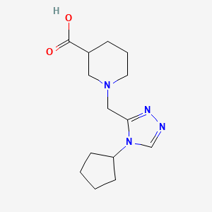molecular formula C14H22N4O2 B2560458 1-[(4-cyclopentyl-4H-1,2,4-triazol-3-yl)methyl]piperidine-3-carboxylic acid CAS No. 1707566-54-8