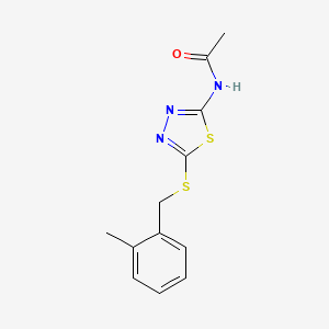 molecular formula C12H13N3OS2 B2560473 N-(5-((2-methylbenzyl)thio)-1,3,4-thiadiazol-2-yl)acetamide CAS No. 893156-81-5