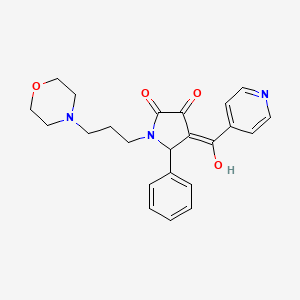 molecular formula C23H25N3O4 B2560479 3-hydroxy-4-isonicotinoyl-1-(3-morpholinopropyl)-5-phenyl-1H-pyrrol-2(5H)-one CAS No. 627471-35-6