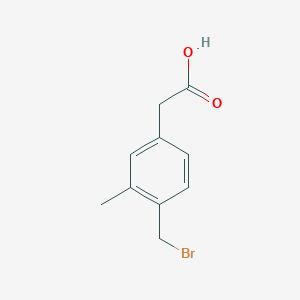 molecular formula C10H11BrO2 B2560481 2-(4-(Bromomethyl)-3-methylphenyl)acetic acid CAS No. 1824605-09-5