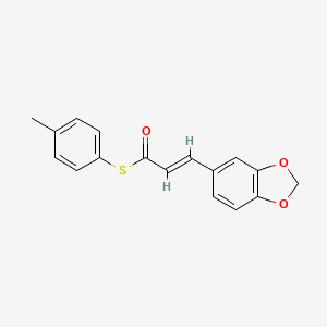 molecular formula C17H14O3S B2560486 S-(4-methylphenyl) 3-(1,3-benzodioxol-5-yl)-2-propenethioate CAS No. 329777-40-4