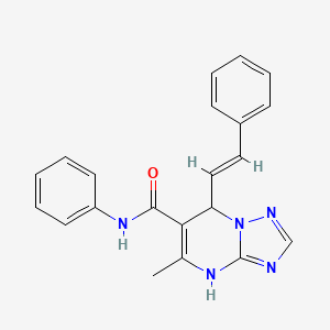 molecular formula C21H19N5O B2560487 (E)-5-methyl-N-phenyl-7-styryl-4,7-dihydro-[1,2,4]triazolo[1,5-a]pyrimidine-6-carboxamide CAS No. 725218-32-6