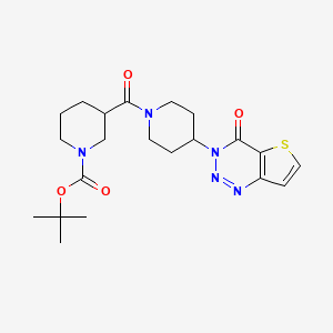molecular formula C21H29N5O4S B2560488 tert-butyl 3-(4-(4-oxothieno[3,2-d][1,2,3]triazin-3(4H)-yl)piperidine-1-carbonyl)piperidine-1-carboxylate CAS No. 2034532-50-6
