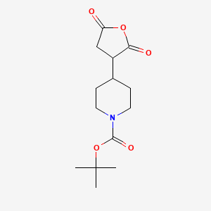 molecular formula C14H21NO5 B2560489 Tert-butyl 4-(2,5-dioxooxolan-3-yl)piperidine-1-carboxylate CAS No. 2137986-11-7