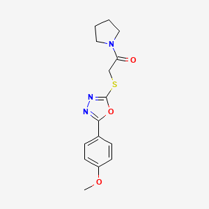 2-[[5-(4-Methoxyphenyl)-1,3,4-oxadiazol-2-yl]sulfanyl]-1-pyrrolidin-1-ylethanone