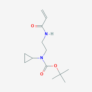 molecular formula C13H22N2O3 B2560492 Tert-butyl N-cyclopropyl-N-[2-(prop-2-enoylamino)ethyl]carbamate CAS No. 2361879-23-2